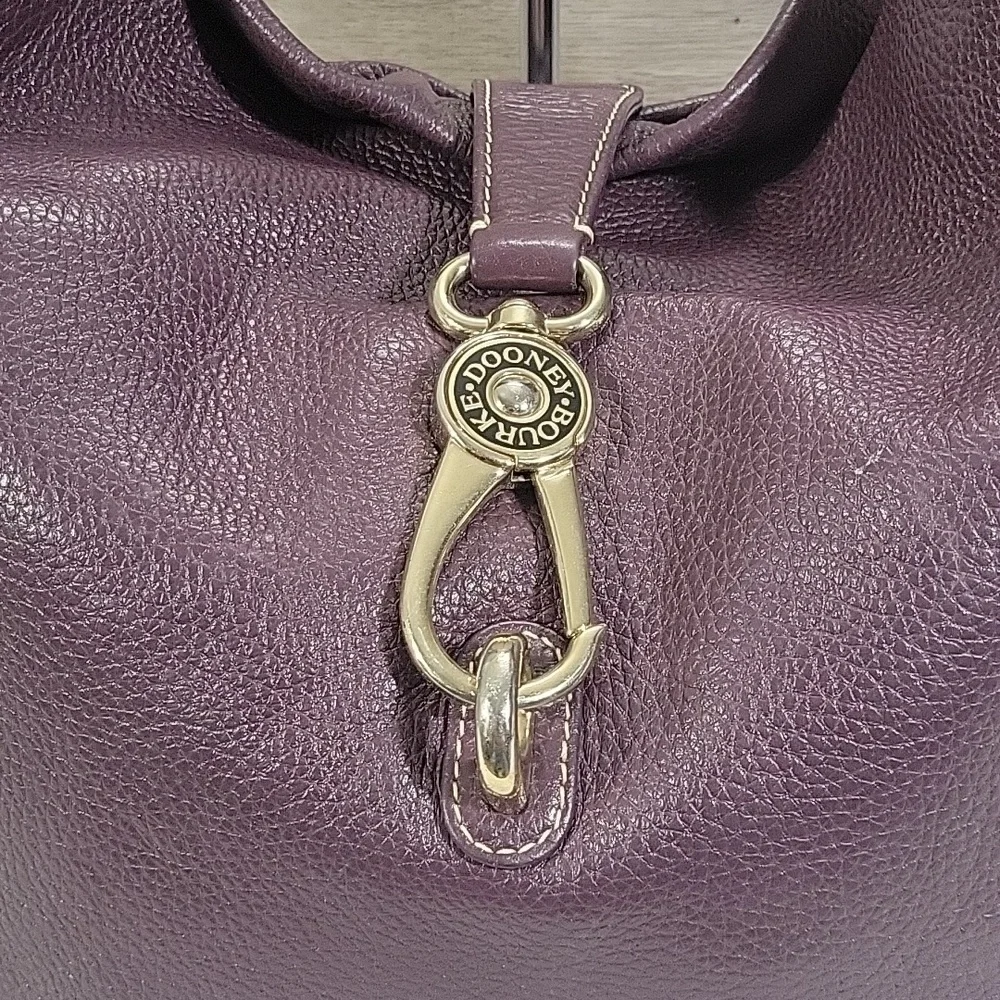 Dooney & Bourke Purple Pebble Leather Hobo Shoulder Bag